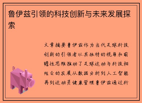 鲁伊兹引领的科技创新与未来发展探索